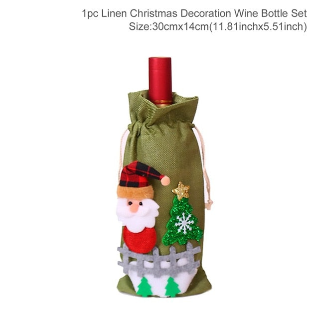 Bottle Cover Christmas Decorations For Christmas New Year's 2020