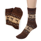 Christmas Deer Moose Design Casual Warm Winter Knit Wool Female Socks Christmas Decoration Supplies MR0022