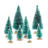 8Pieces Sisal Fiber Mini Christmas Tree 3Colors Snow Frost Small